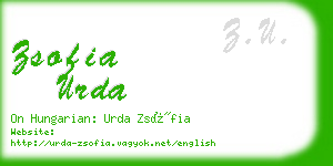 zsofia urda business card